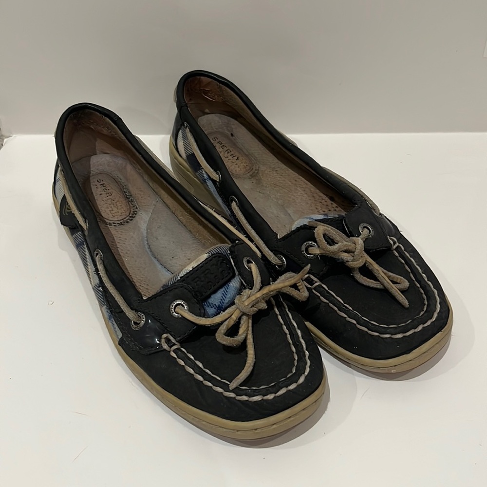 Sperry Topsider Blue and Plaid Boat Shoes